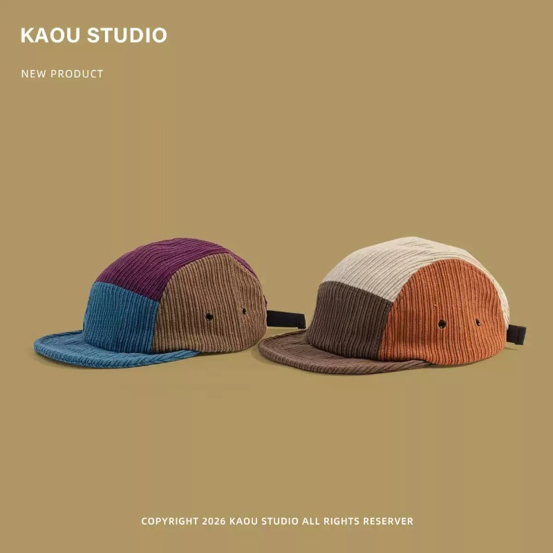 Men Women Color Block Corduroy - огляд і ціна Corduroy Cap 5 Panel